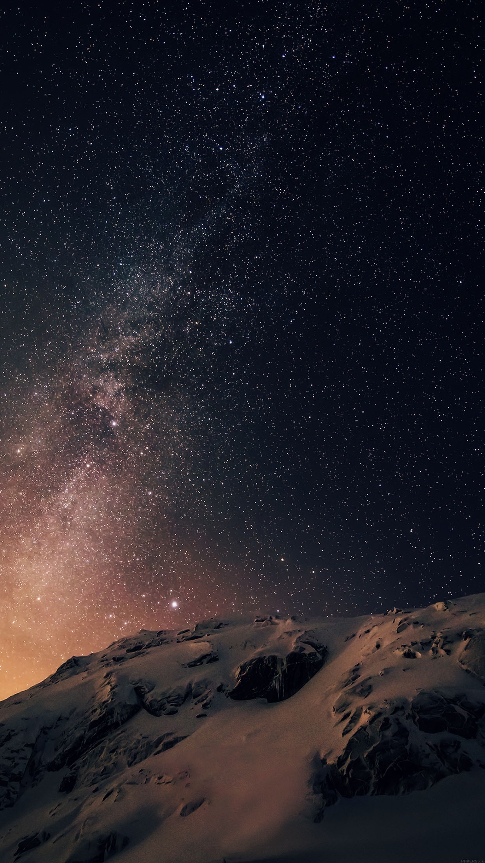 Starry sky with a mountain and a few stars in the background (night, other)