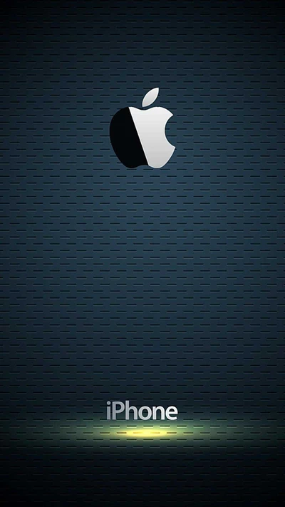 Elegantes schwarzes Apple-Logo mit iPhone-Text auf dunklem Hintergrund