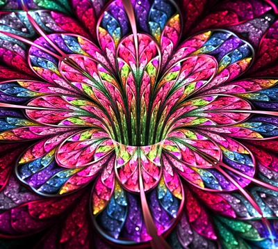 Colorful Fractal Flower Abstract Background