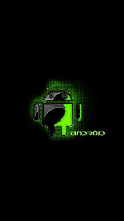 android, negro, droide, verde, hd