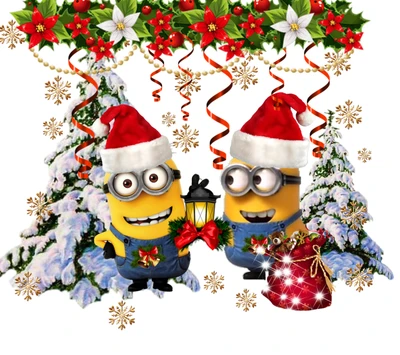 dibujos animados, feliz navidad, minions navidad, navidad