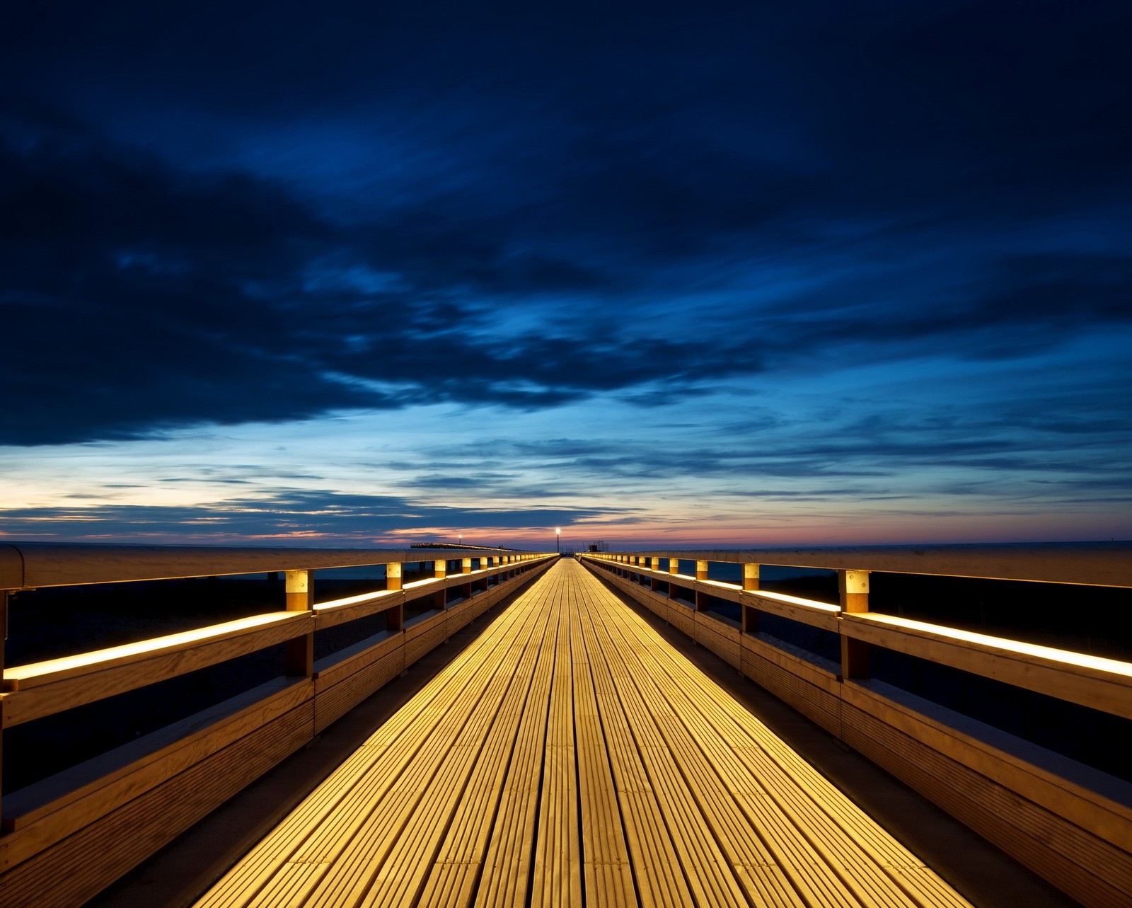 bridge, evening, seascape, skyscape Download Wallpaper