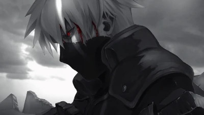 Kakashi Hatake com Sharingan: Um encontro de anime sombrio