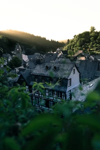 Charmant village de montagne entouré de verdure luxuriante