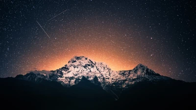 Starry Night Over Majestic Mountains