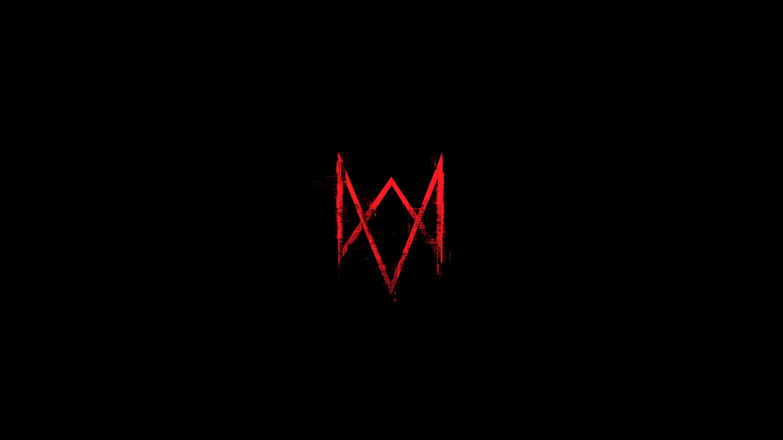 Arrière-plan noir avec un logo rouge et une lumière rouge (watch dogs legion, watch dogs 3, jeu vidéo, logo)