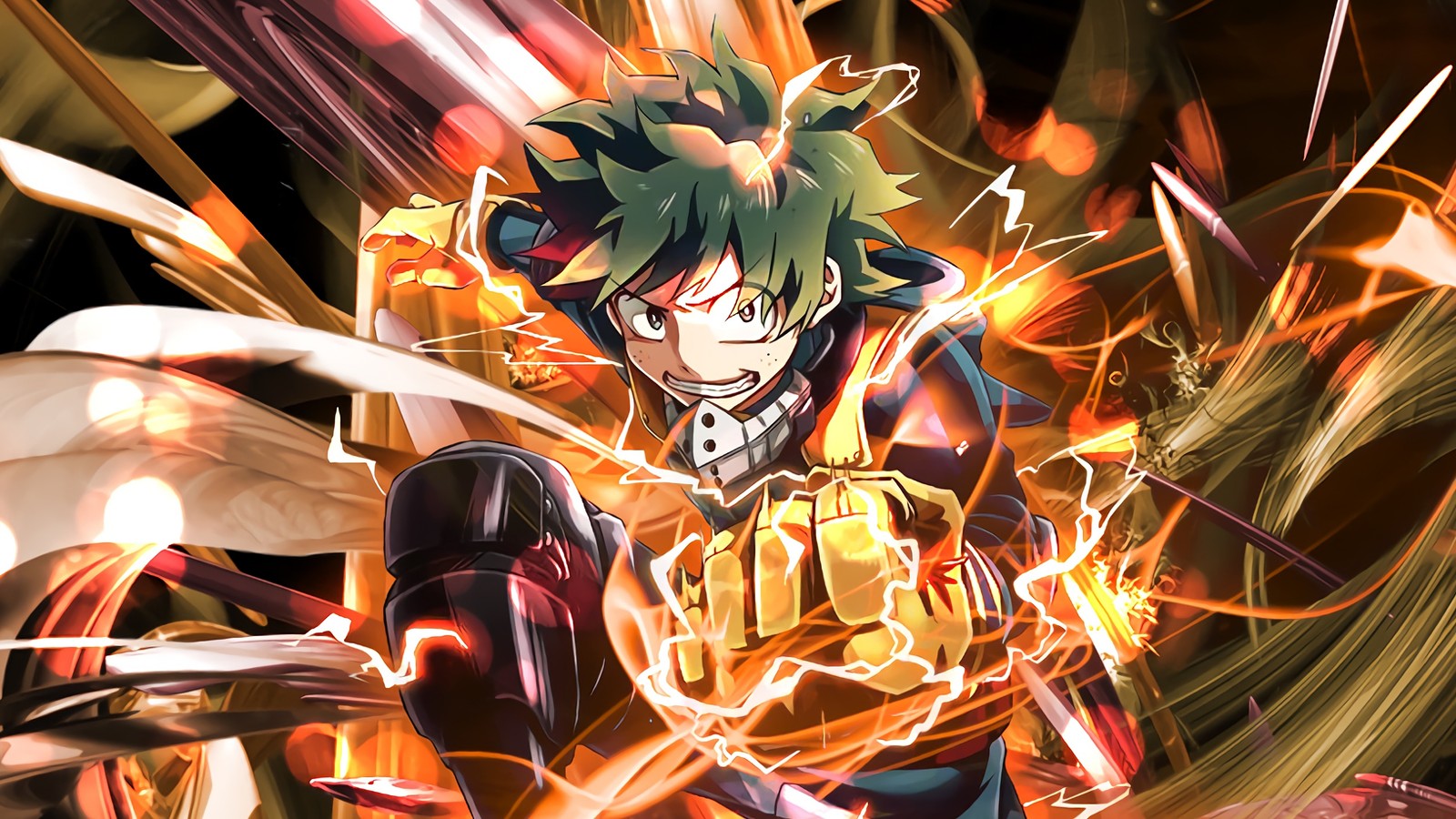 Lade izuku midoriya, deku, einer für alle, vollverkleidung, boku no hero academia Hintergrund herunter