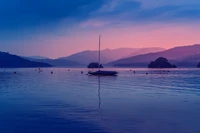 windemere lake, boot, bowness bay, morgendämmerung, gewässer