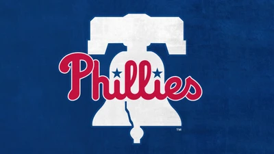 Logo de Philadelphia Phillies en rojo y blanco en negrita sobre un fondo azul