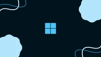 Logo minimalista de Windows 11 sobre fondo oscuro