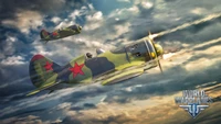 Epic Aerial Dogfight in World of Warplanes: Vintage Fighter Aircraft Soaring Through the Sky