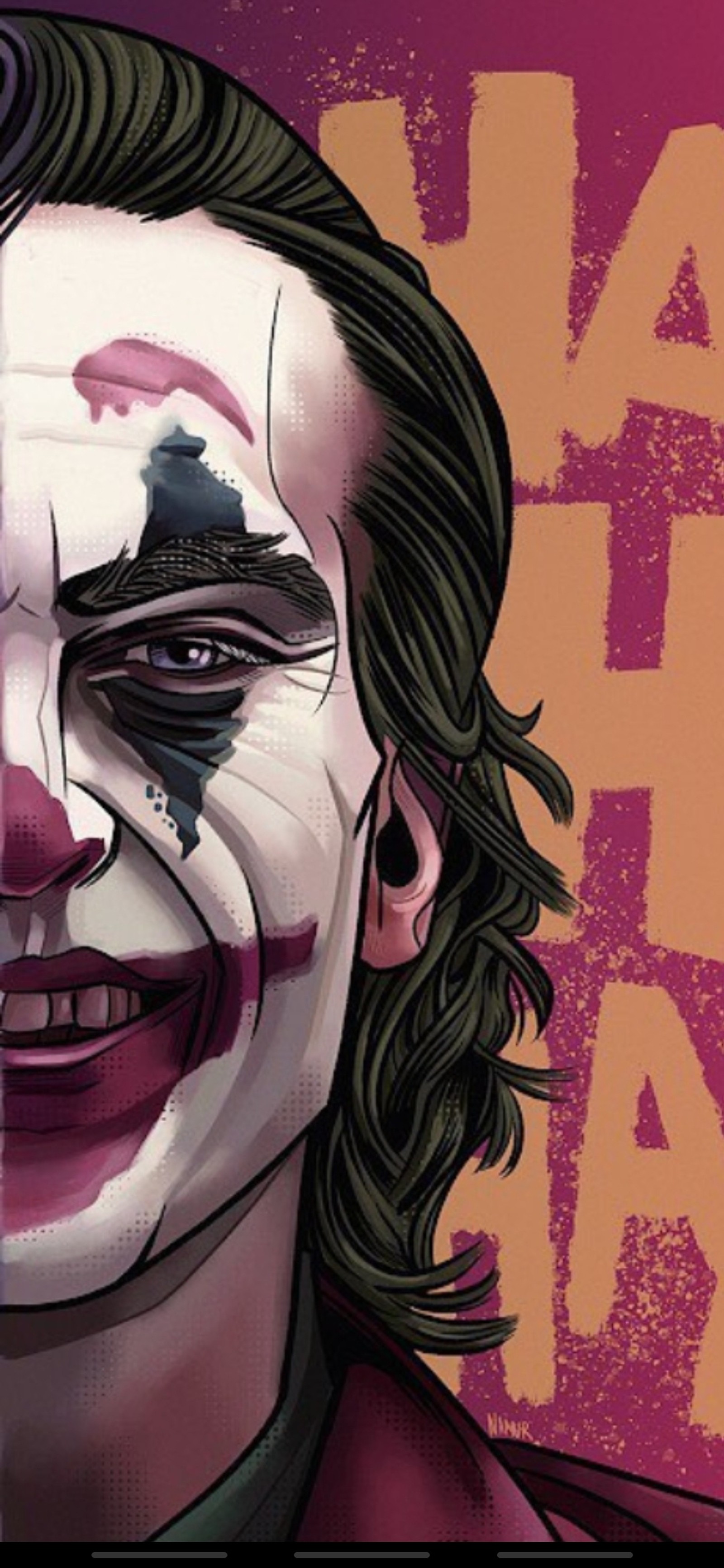 O coringa em um terno vermelho com um fundo roxo e um fundo vermelho e laranja (joaquin phoenix, coringa, joker)