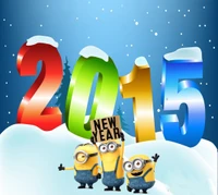 2015, célébrer, heureux, janvier, minions