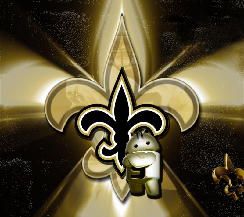 Близкий план логотипа новой орлеанской святой на золотом фоне (футбол, new orleans saints saints, nfl)