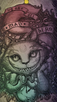 alice in wonderland, cheshire cat, rainbow wallpaper