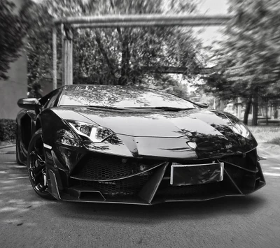 aventador, black, car, tuned