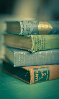 books, old wallpaper