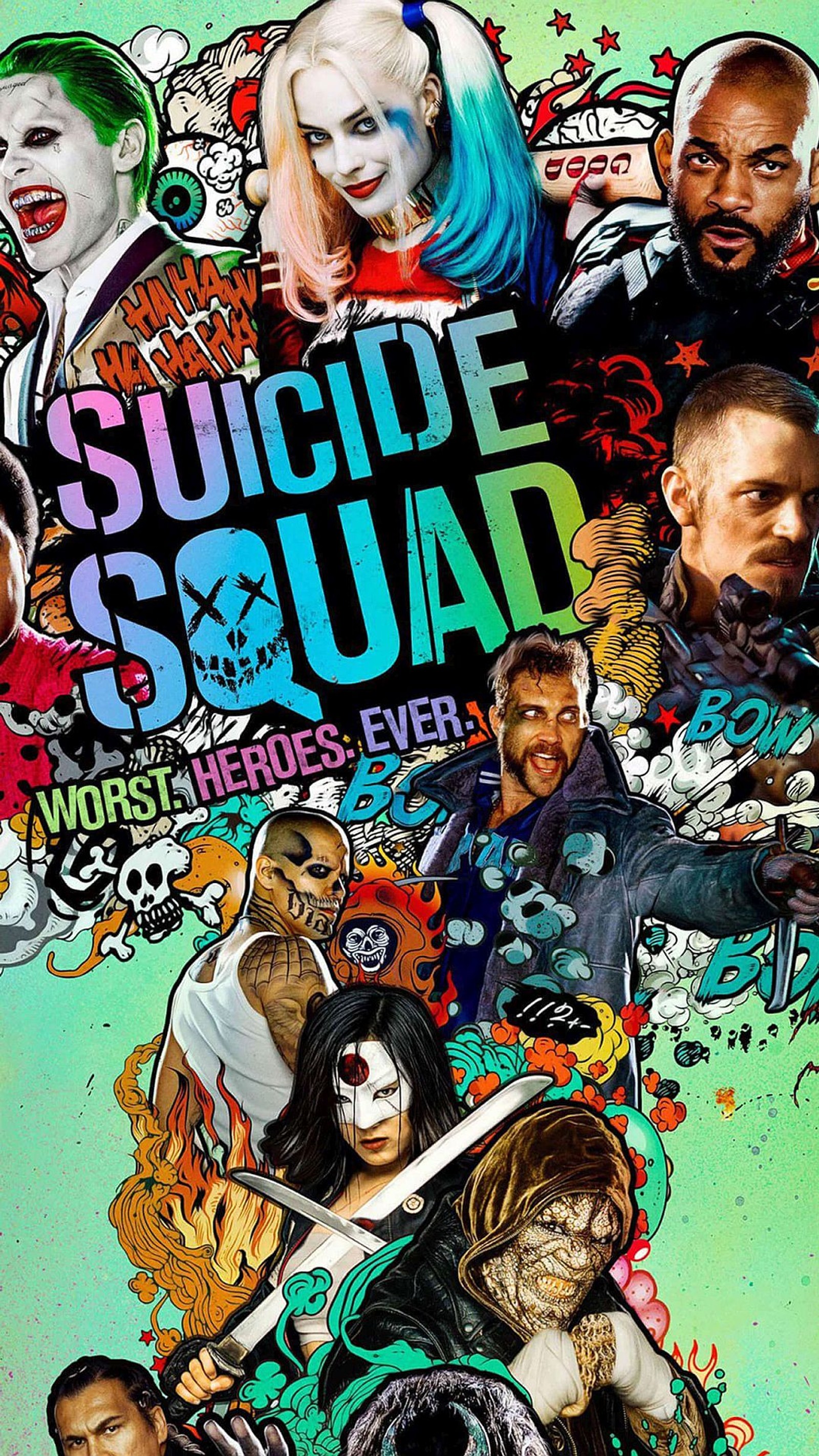 Póster de la película "escuadrón suicida" (2016, película, cartel, suicide squad)