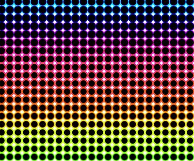 Colorful Rainbow Circles on a Black Background