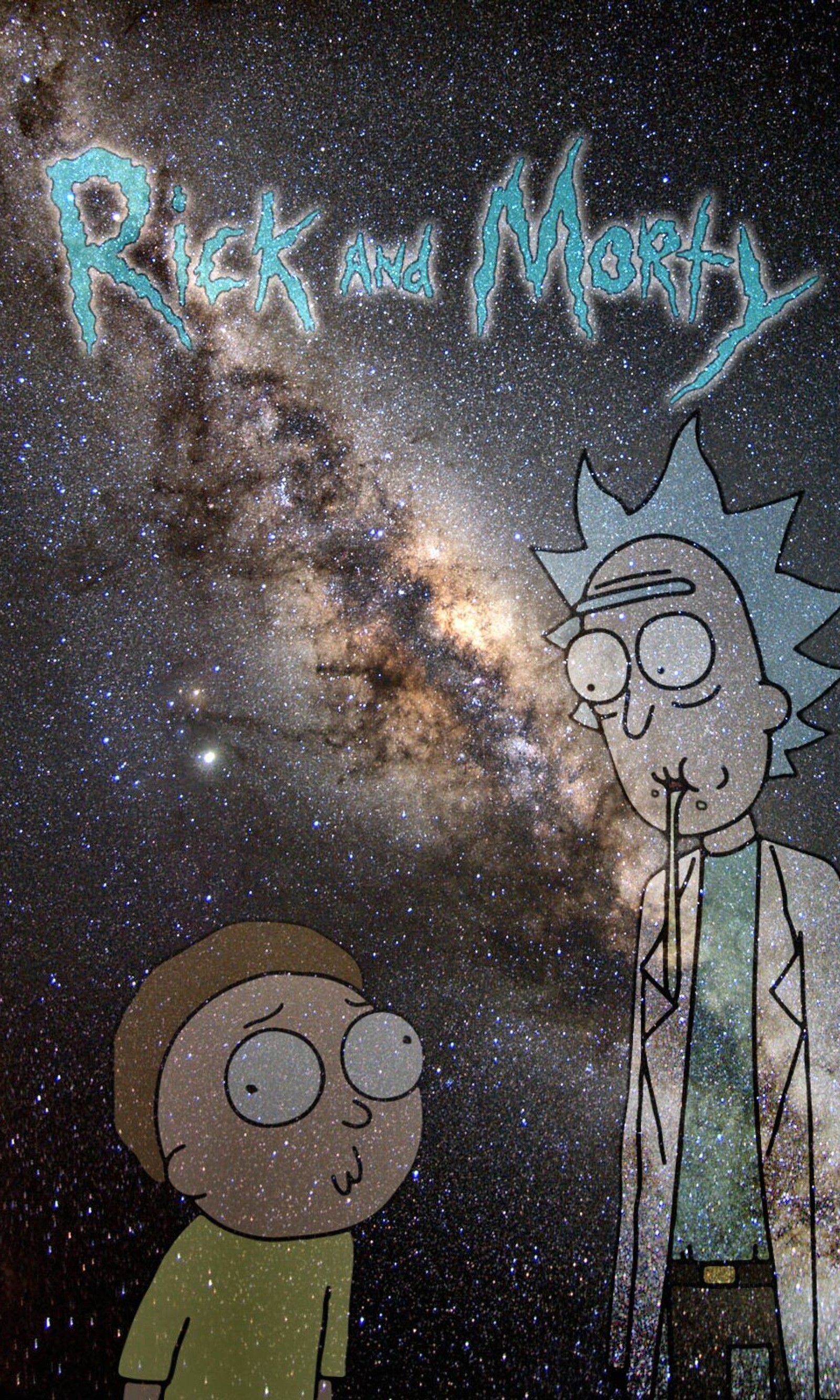 Скачать обои adultswim, morty, rick, космос