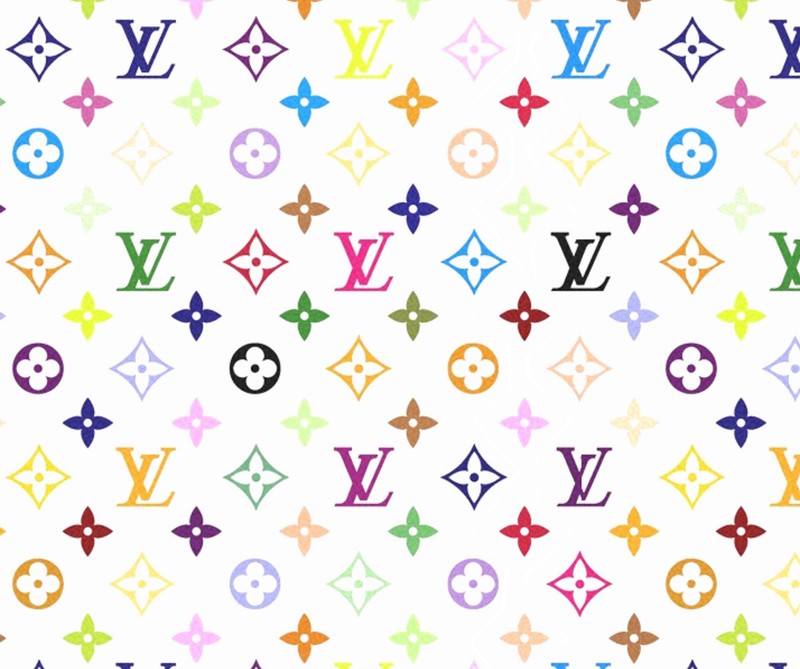 Цветной узор louis vuitton на белом фоне (мода, вuitton, vuitton)