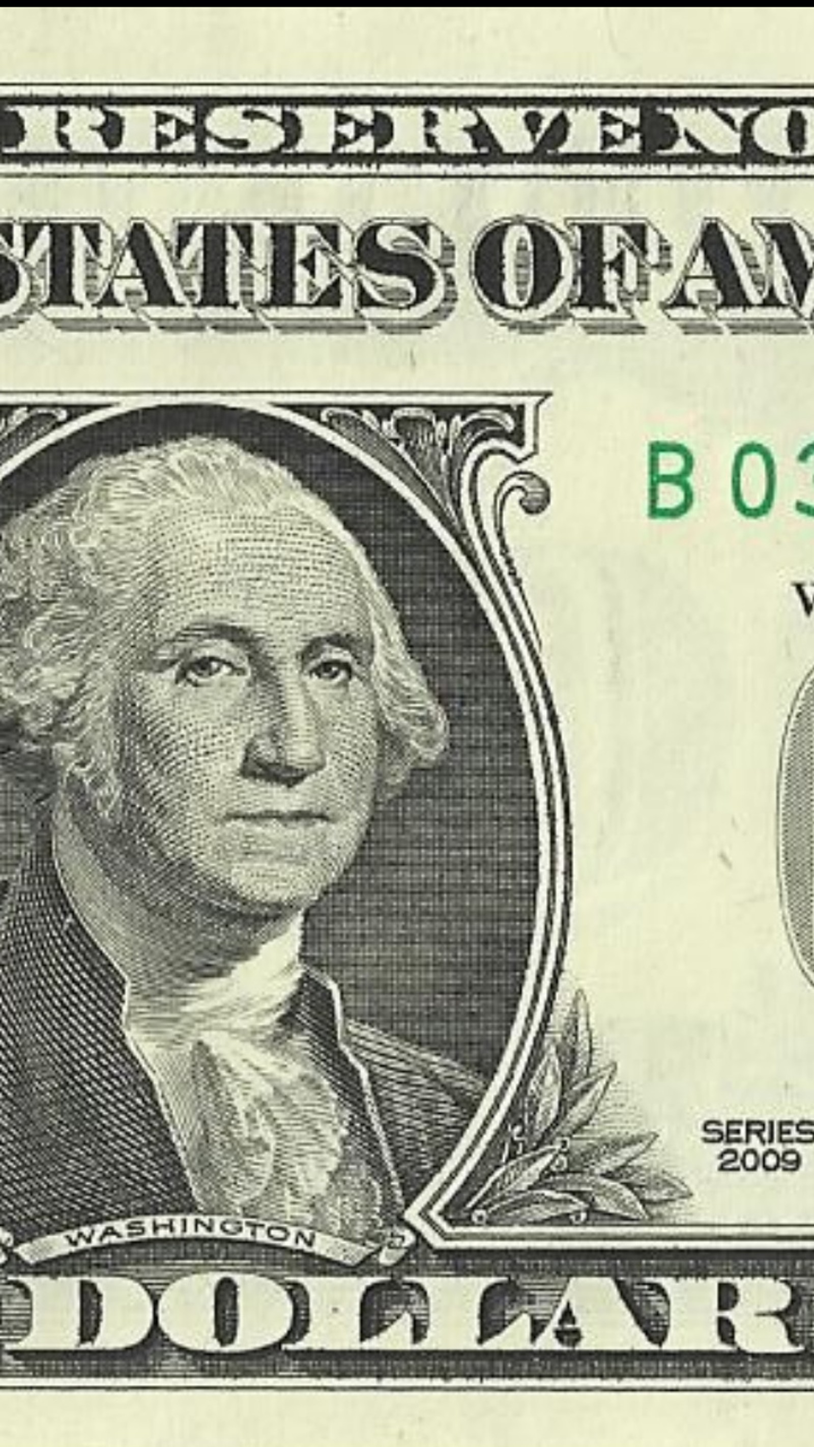 Gros plan d'un billet d'un dollar avec le portrait de george washington (amérique, dollar, argent, swag, tumblr)