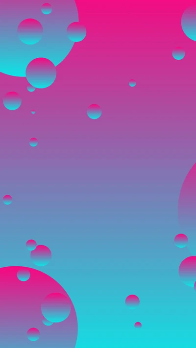 Chromatic Neon Bubbles on Gradient Background