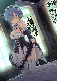 Rem en atuendo elegante de sirvienta con iluminación suave