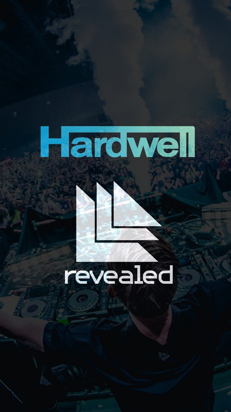 Логотип hardwell revealed с диджеем перед толпой (диджей, dj hardwell, edm, хардвелл, hardwell)