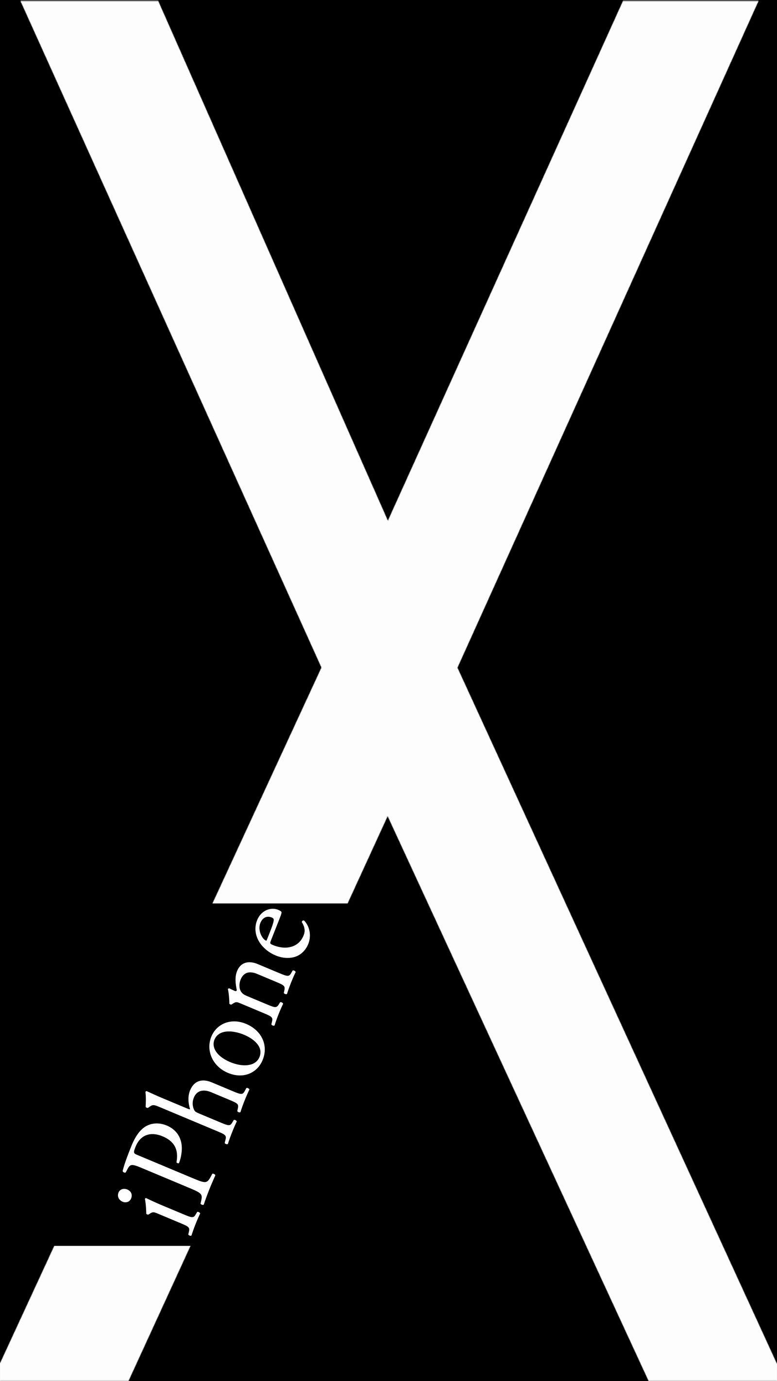 A close up of a white x on a black background (apple, design, iphone 10, iphone x, musehues)