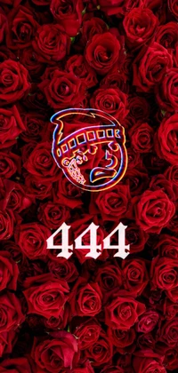 Rich Vagos 444 Logo umgeben von roten Rosen