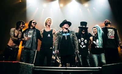 Iconic Reunion: Guns N' Roses Perform Together on Stage During Not in This Lifetime Tour