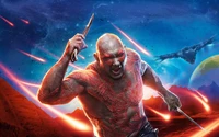 drax le destructeur, drax the destroyer, star lord, gamora, univers cinématographique marvel