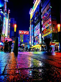 akihabara, noite, metrópole, área urbana, cidade