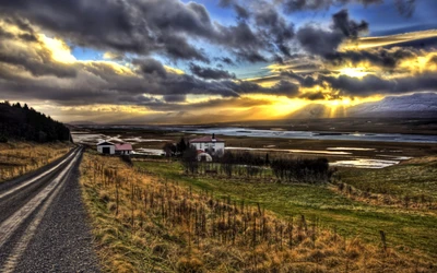 cloud, road, horizon, evening, blue lagoon