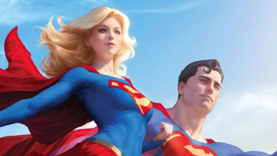 Superman und Supergirl: Ikonen des Heldentums in Comic-Kunst