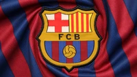 Blason du FC Barcelone sur le tissu du maillot