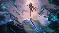 sentinel, irelia, league of legends, legends of runeterra, video game wallpaper