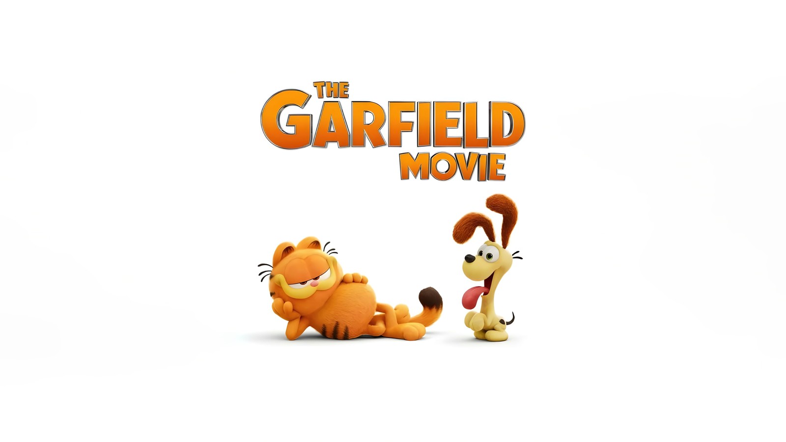 Un gato y un perro de dibujos animados de pie uno al lado del otro (la película de garfield, 8k, películas de animación, 5k, fondo blanco)