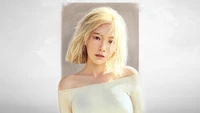 Portrait captivant de Taeyeon dans une lumière douce