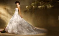 wedding dress, wedding, dress, clothing, gown