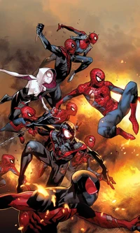 Dynamic Clash of the Spider-Verse: Multiple Spider-Men Unite