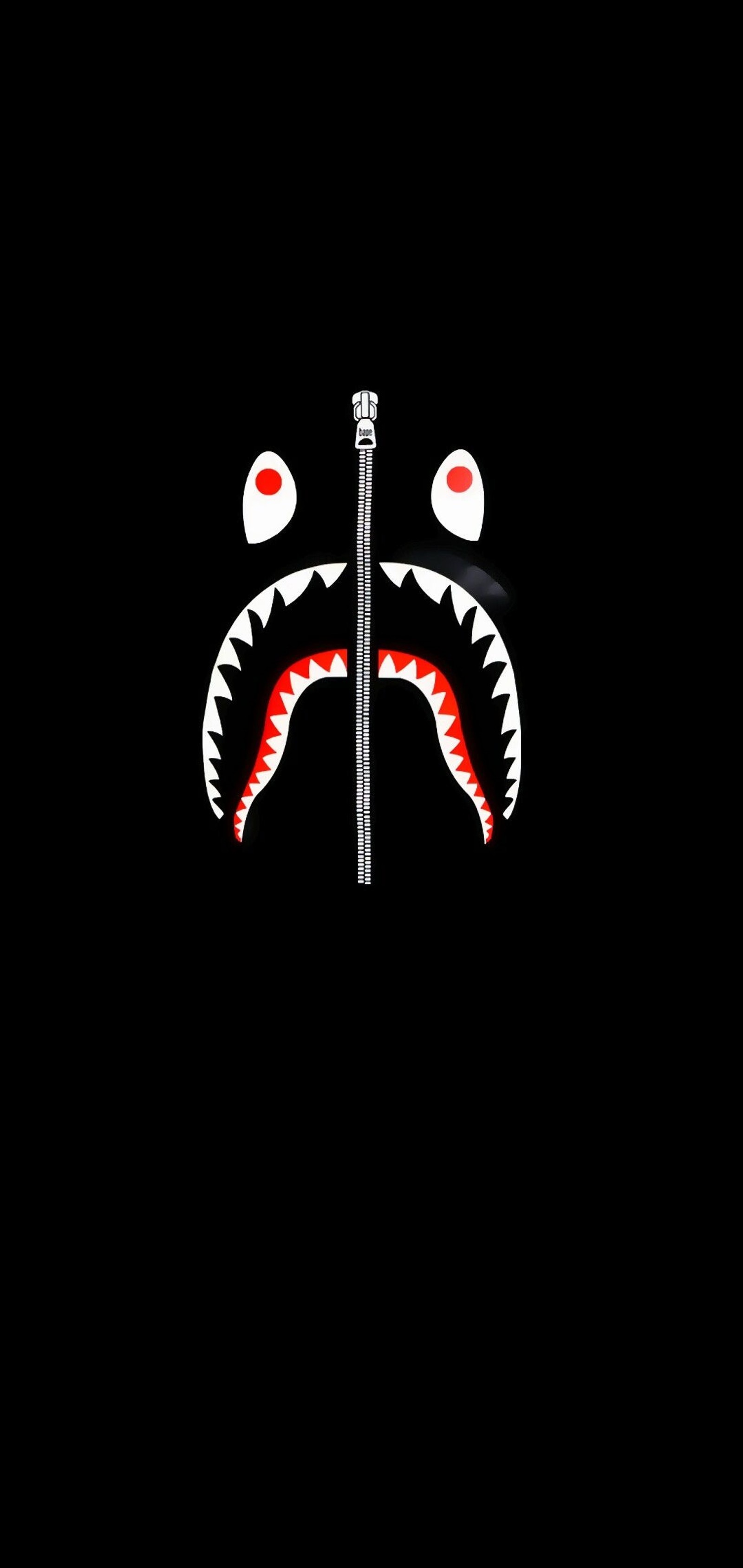 Descargar fondo de pantalla bape, tiburón, oscuro, streetwear, pantalla