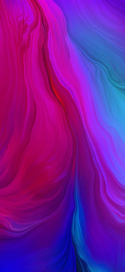 Vibrant Abstract Waves in Shades of Pink and Blue