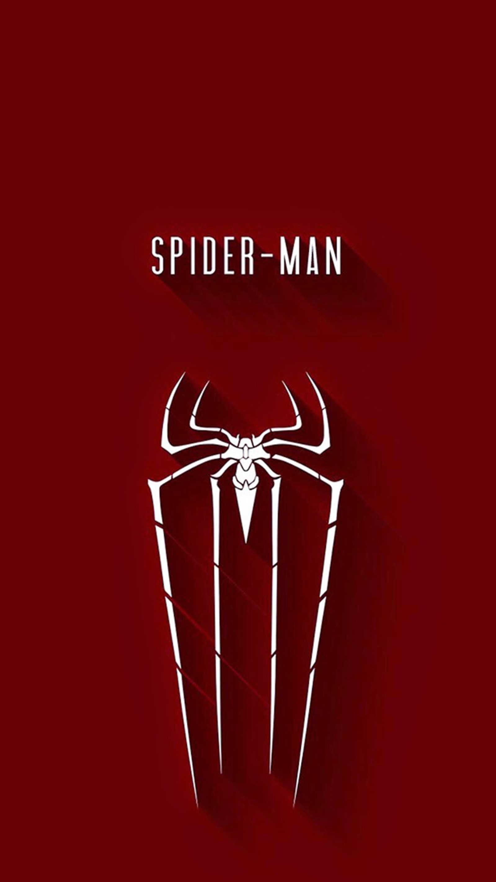 A red poster with a spider - man logo on it (avengers, marvel, spiderman, superhero)