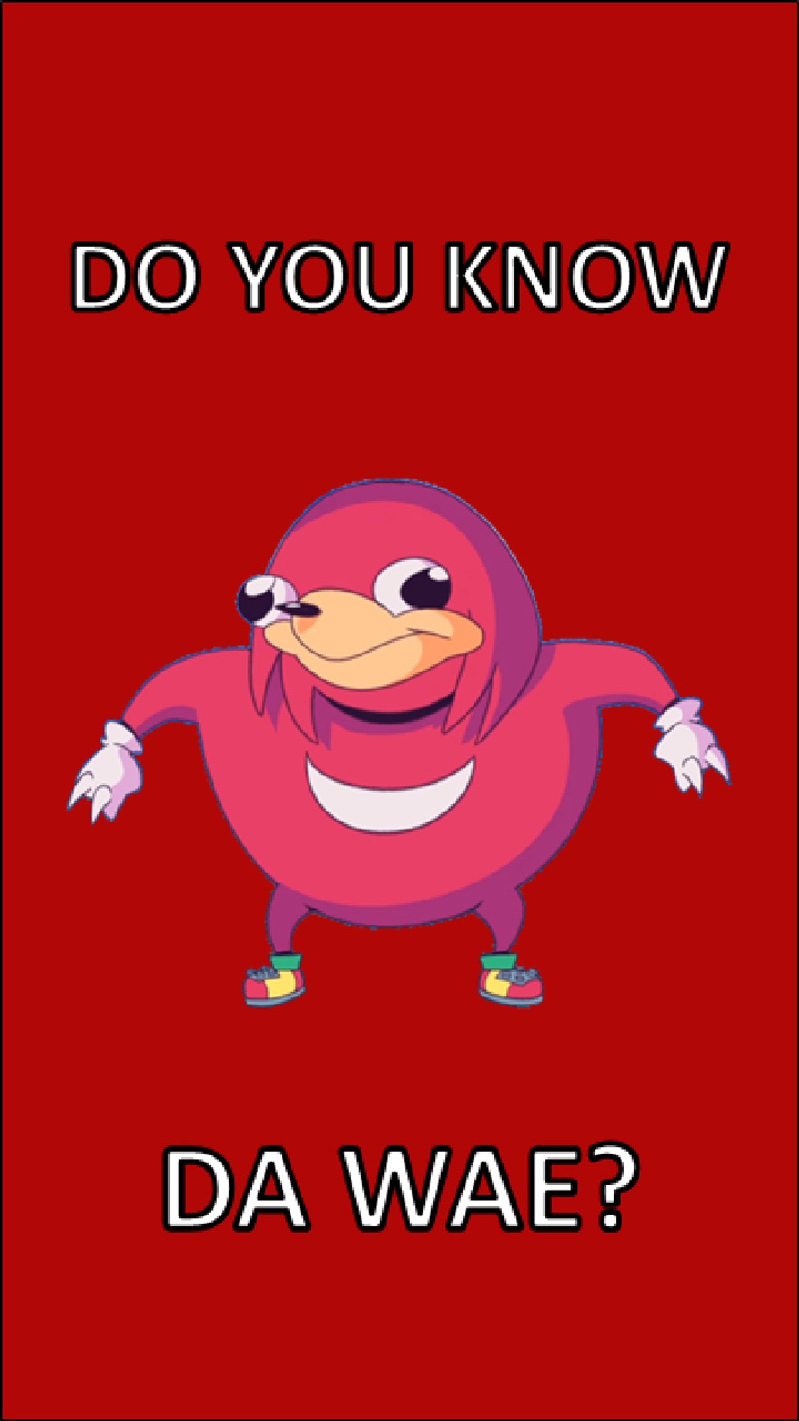 Un primer plano de un personaje de dibujos animados con un fondo rojo (sí, knuckles, meme, memes, ugandés)