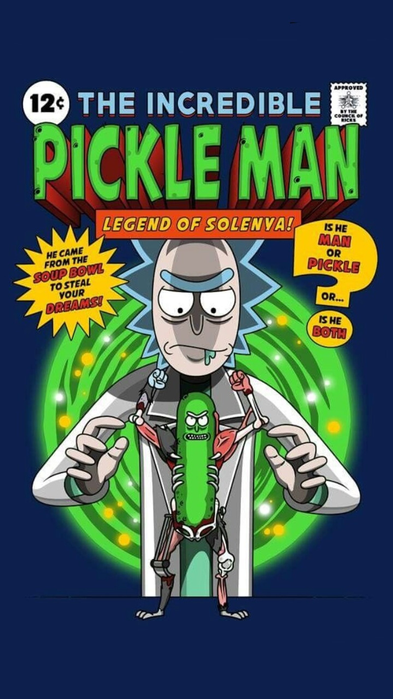 La légende incroyable de l'homme concombre de soliva (visage, morty, cornichon, pickle man, pickle rick)