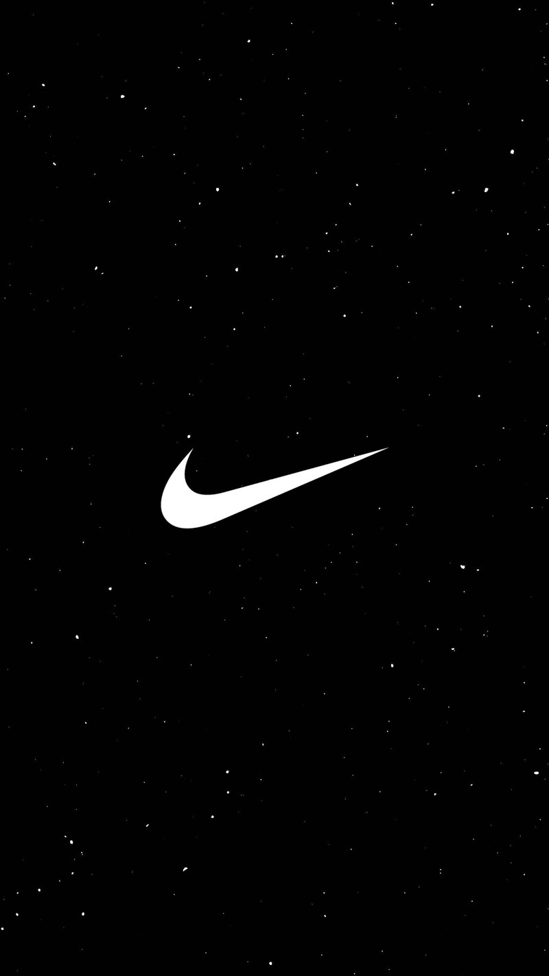 Близкий план белого логотипа nike на черном фоне (бренды, it, просто, логотип, логотипы)