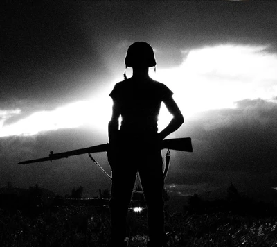 noche, soldado, guerra, arma