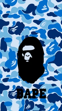 bape, azul, camuflaje, hd, logotipo